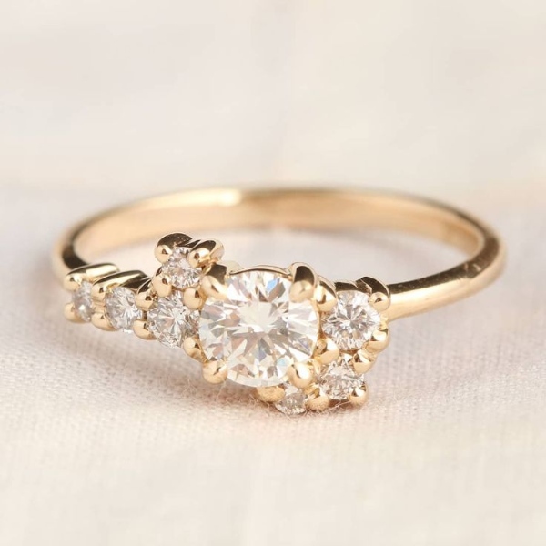 مدل جدید انگشتر زنانه طلا با نگین الماس زیبا