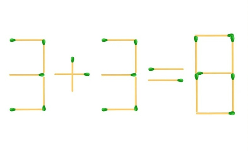 معمای چوب کبریت ۸=۳+۳