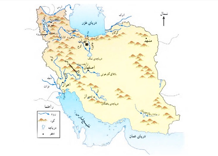 نقشه رودهای ایران